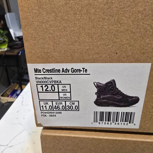 VANS Crestline GORE-TEX MTE Black / Black Boots Waterproof Men's Sz 12 NEW RARE - Picture 10 of 10